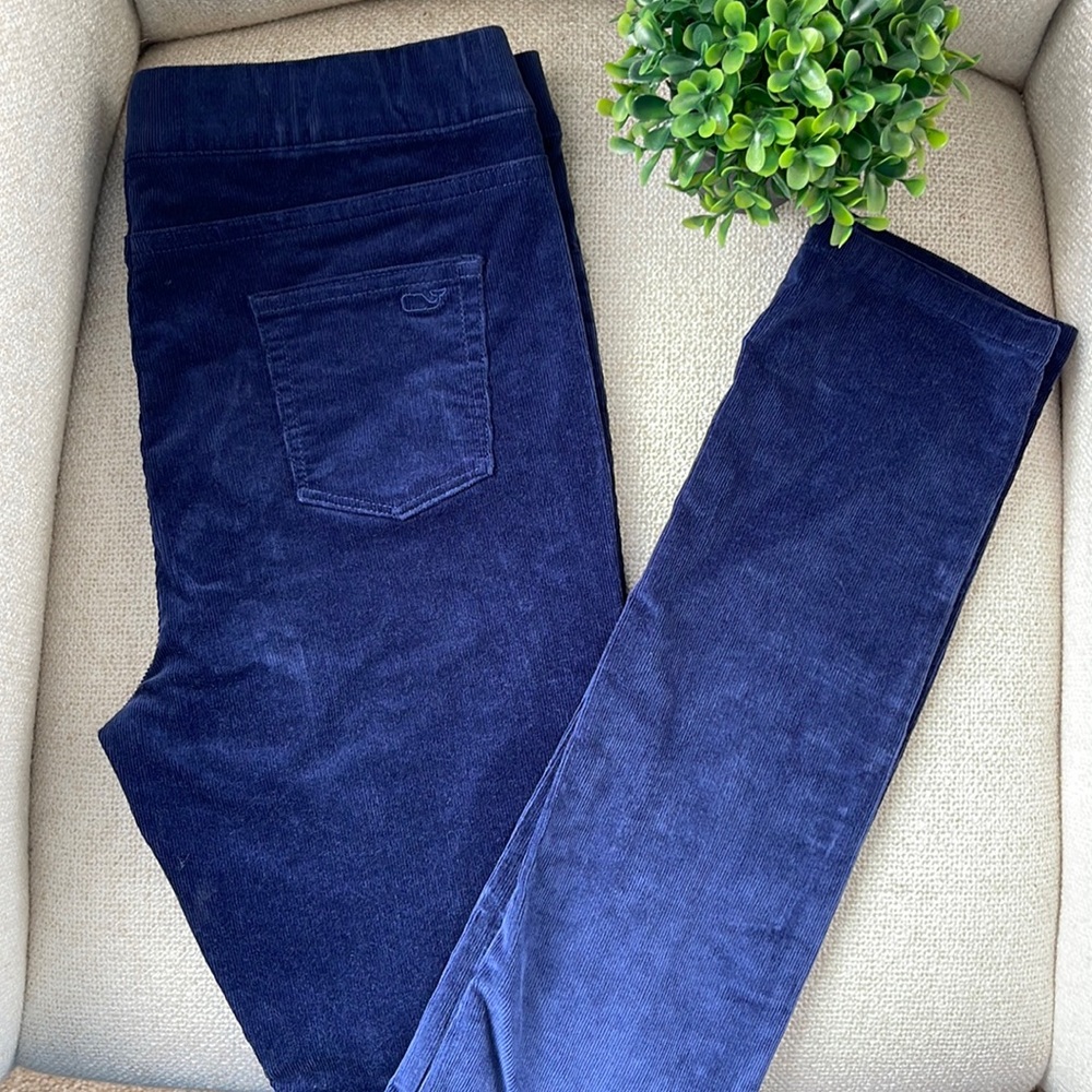 Vineyard Vines girls navy girls stretch corduroy pull-on leggings size 16